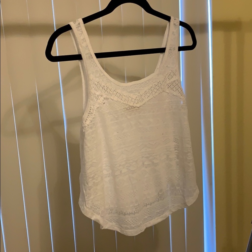 Lacy crop top tank top